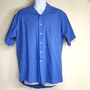 Deansgate 17 blue short sleeved button down Men's shirt